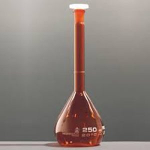 Brown glass volumetric flask